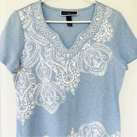 Karen Scott Printed Top - Picture 3 of 9